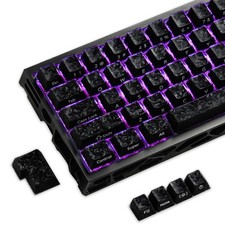 XVX Frost Jelly Keycaps Forged CarbonLook Cherry Profile Black picture
