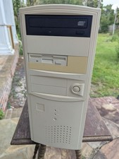 Vintage Beige Desktop PC Tower Computer CD-ROM Floppy For Parts TC picture