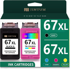 JINTUM 67XL Ink Cartridge Black Combo Pack Replacement for HP Ink 67 67XL for 27 picture