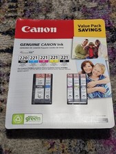 Canon 220/221 Value Pack Black/Color Ink Cartridges 5/Pack Cyan Magenta Yellow picture