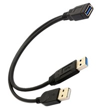 Black Usb 3.0 Female To Dual Usb Cable For picture