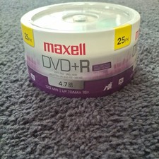 Maxell 25 Pack DVD+R 16X Disc Blank Media 4.7GB / 120Min NEW picture
