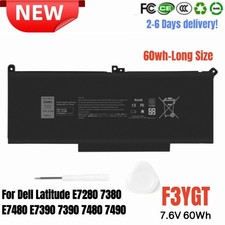 ✅LOT F3YGT Battery For Dell Latitude E7280 7380 E7480 E7390 7390 7480 7490 60wh picture
