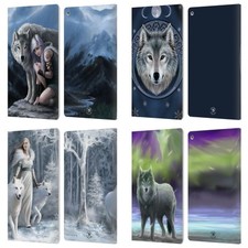 OFFICIAL ANNE STOKES WOLVES LEATHER BOOK WALLET CASE COVER FOR AMAZON FIRE picture
