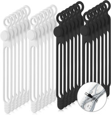 40 Pcs Silicone Cable Ties Reusable Holder Adjustable Straps Multipurpose Chargi picture