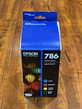 Genuine Epson 786 Color Black Ink Cartridges T786120-BCS Exp. 06/27 New & Sealed picture