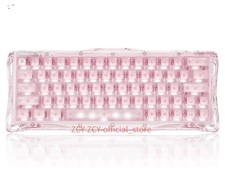 GravaStar V60 Hidden Magnetic Axis Keyboard RGB Light Effect Transparent Pink picture