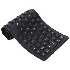 Black Silicone Keyboard Fully Sealed Design Lightweight Portable Silent Soft picture