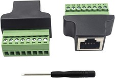 Reliable 2-Pack RJ45 Female to 8 Pin Screw Terminal Connectors - Black Finish picture