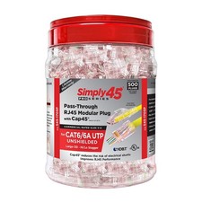 Simply45 ProSeries Cat6a PassThrough RJ45 Modular Plugs/Cap45 500PK - S45-1705P picture