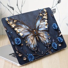 2-Piece Butterfly Floral Pattern Laptop Art Decal Cas Universal Netbook Skin picture