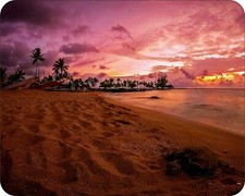 Hawaii Sunset Beaches PAlm Trees Photo Art Designs Novelty Mouse Pad picture