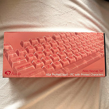 Akko ASA Profile PC Keycap Set Clear/Pink Printed Characters English QWERTY picture