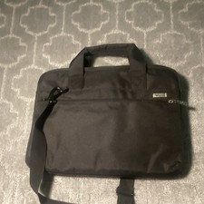 Voova Black Polyester Padded Shoulder Messenger Laptop Bag Solid Pattern picture