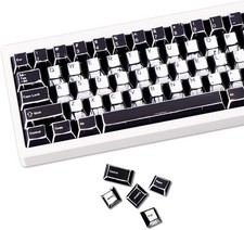 137 PBT Keycaps, White and Black Keycap Sets, MXD Technology (Anti Sink, Anti Sc picture