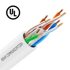 Cat6A UTP Ethernet LAN Cable 1000ft 23AWG, Bare Copper, UL Certified, White picture