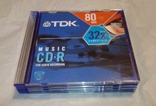 TDK 80-Minute CD-R Disc, Never Used 5 pack Unused Bundle  Blue Cases Open Box picture