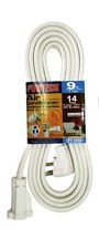 9ft Heavy Duty Appliance AC Power Electric Extension Cord 14 Gauge 15A UL White picture