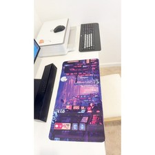 Pixel Cyberpunk Neon City Large Gaming Mouse Pad 23.6