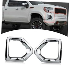 1 Pair Front Fog Light Bezel Cover Exterior Trim Replacement Compatible Chrome picture