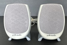Polk Audio Computer Speakers Retro Wired Left & Right Cube Desktop Gaming picture