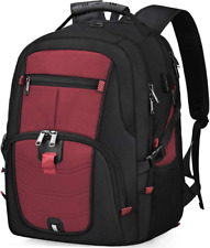 NUBILY Laptop Backpack 17 Inch Waterproof Extra Large TSA Red-17.3  picture