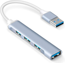 4-Port USB Hub Port Splitter: Compact Aluminum USB Port Expander for Laptop picture
