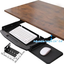 Height-adjustable Steel Desk Extender keyboard Tray Under Desk + 360° Mouse Pad picture