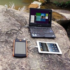 Solar Panel Charger Mobile Power Bank w/ Flashlight 23000mAh for Laptop Notebook picture
