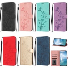 Flower Butterfly Wallet Cover Case For Redmi Note 13 14 15 12 A5 A4 13C A3X 15C picture