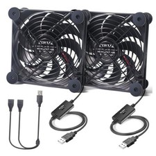 Quiet Dual 120mm USB Fan 5V with USB Extension Cable Dual Ball Bearings picture