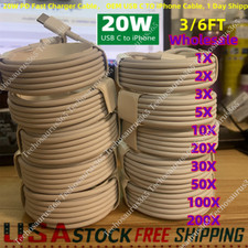 Wholesale Lot USB C Fast Charger Cable 20W PD Type C Cord For iPhone 14 13 12 11 picture
