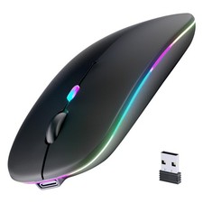 Wireless Bluetooth Mouse, Rechargeable, LED, Silent, Ultra-thin Design Portable picture