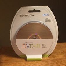 Memorex Light Scribe 10-Pack DVD+R 16x 4.7 GB 120 Min Sealed New Old Stock 2009 picture