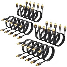DisplayPort 1.2 Cable 20-Pack Gold Connectors Black DP Cables Bulk Lot RYDP-596 picture