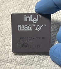 Intel A80386DX-25 IV SX543 i386DX 25MHz Vintage CPU PGA132 1987 Ceramic Gold picture