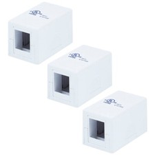 3Pcs 1 Port Single Hole Blank Surface Mount Box Keystone Jack Modular Cat5e Cat6 picture