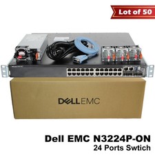 Lot of 50 Dell EMC N3224P-ON 24x1G 4x10G 2x100G PoE Switch HJ9HD 1050W GM1R7 picture