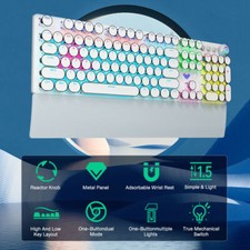 AUAL F2088 Square Punk Mechanical Keyboard 108 Keys Black Switch RGB USB Wired picture