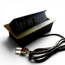 Jiangce Pop Up Desk Power Hub USB-C PD HDMI 4K LAN USB3.0 2 AC Outlets picture