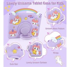 HianDier iPad 9th 8th 7th Gen.case Rainbow Cartoon iPad 10.2” 2021-2019 Purple picture