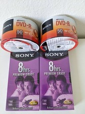 Sony DVD-R 4.7GB 120 Min 16X DVD-R Blank Media Disc 50 Pack, Grade T-160 VHS LOT picture