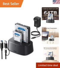 Portable Dual-Bay Hard Drive Docking Station for 48TB – Fast Data Transfer picture