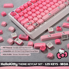 Hello Kitty MOA 129-Key PBT Keycap Set for MX Mechanical Keyboard Pink picture