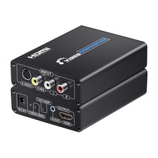 SUNNATCH RCA Svideo to HDMI Converter with AV + S-Video Cables, black  picture