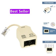 Phone Jack Splitter, In-line DSL Splitter Filter for Phone Line 1 Pcs picture