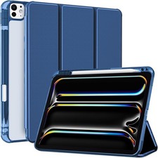 Case for iPad Pro 11 Inch M5 2025 with Pencil Holder, Slim Tri-fold Folio Stand picture
