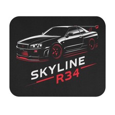 Nissan Skyline R34 GTR Mouse Pad – Black & Red JDM Racing Desk Mat picture
