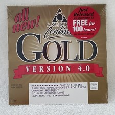 Vintage AOL Gold Version 4.0 CD Sealed 100 Free Hours Internet Trial 1998 picture