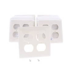 Hubbell NP82OW Office White 2-Gang Duplex Outlet Unbreakable Wallplates 25pcs picture
